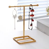 New Electroplating Gold Jewelry Display Stand Home Desktop Jewelry Storage Rack Hanging Earrings Rack Necklace Display Rack main image 3