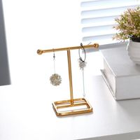 Neue Galvanik Gold Schmuck Display Stand Home Desktop Schmuck Lagerregal Hängende Ohrringe Rack Halskette Display Rack main image 5