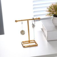 New Electroplating Gold Jewelry Display Stand Home Desktop Jewelry Storage Rack Hanging Earrings Rack Necklace Display Rack main image 5