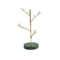 Marble Base Metal Jewelry Display Stand Gold Electroplating Branch Jewelry Stand Counter Earrings Storage Display Stand main image 6