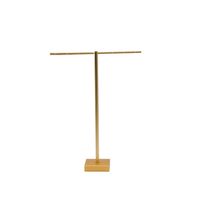 Square Base Metal Jewelry Stand T Shape Gold Earring Display Stand Counter Jewelry Display Stand Desk Jewelry Stand main image 6