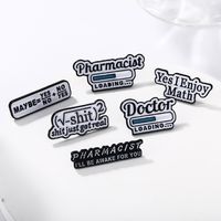 New Letter Metal Brooch Mathematical Equation Drip Oil Black And White Letters main image 1