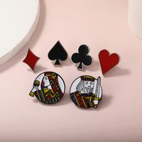 New Hearts Spades Enamel Badges Poker Characters Dripping Brooch main image 3