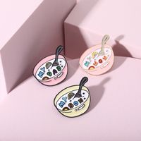 New Color Bowl Clothing Pink Cartoon Enamel Brooch Wholesale main image 3