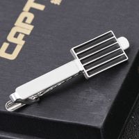 Cross-border New European And American Fashion Personality Men&#39;s French Business Shirt Black Striped Tie Clip Cufflinks Accessories main image 1