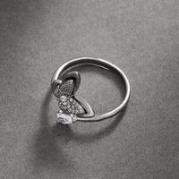 Mode Kupfer Eingelegt Zirkon Schmetterling Geometrisch Offener Ring Weiblich main image 5