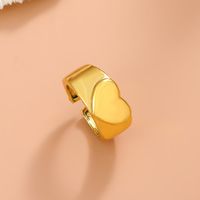 Retro Heart Open Ring Female Fashion Geometric Butterfly Copper Ring main image 4