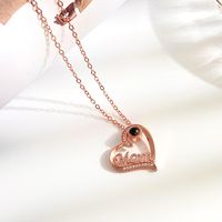 Fashion Diamond-encrusted Mom Letter Heart-shaped Copper Necklace main image 4