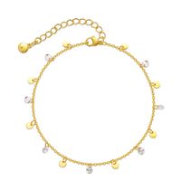 New Style Geometric Sequin Copper 18k Gold Plated Leg Chain Anklet main image 3