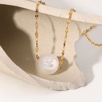 Collier En Acier Inoxydable Plaqué Or 18 Carats Avec Pendentif En Perles De Sirène À La Mode main image 3