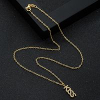 Fashion Letter Copper Inlaid Zircon Real Gold Electroplating Necklace Mother's Day Gift main image 5