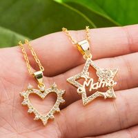 Mother's Day Women's Holiday Gift Micro Inlay Pentagram Butterfly Pendant Necklace main image 2