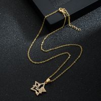 Mother's Day Women's Holiday Gift Micro Inlay Pentagram Butterfly Pendant Necklace main image 4
