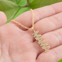 Letter Mama Zircon Copper Necklace Letter Pendant Fashion Mother's Day Gift main image 1