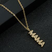 Letter Mama Zircon Copper Necklace Letter Pendant Fashion Mother's Day Gift main image 3