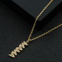 Letter Mama Zircon Copper Necklace Letter Pendant Fashion Mother's Day Gift main image 4