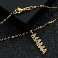 Letter Mama Zircon Copper Necklace Letter Pendant Fashion Mother's Day Gift main image 5