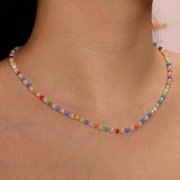 Bohemian Colorful Beads Pearl Necklace Collarbone Chain Jewelry main image 1