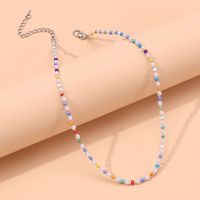 Bohemian Colorful Beads Pearl Necklace Collarbone Chain Jewelry main image 4