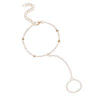 Fashion One-piece Pearl Metal Chain Ring Bracelet main image 6
