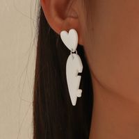 Fashion Jewelry Three-dimensional Asymmetric Heart-shaped Alloy Earrings main image 5