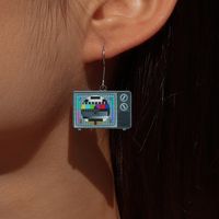 Simple Plate Retro Nostalgic Acrylic Tv Creative Alloy Earrings main image 1