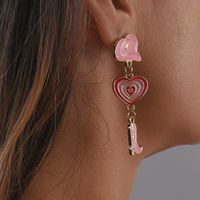 Fashion Alloy Modern Hat Heart-shaped Cowboy Boots Drip Oil Multi-layer Earrings main image 3
