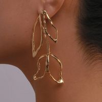 Fashion Accessories Alloy Hollow Flower Leaf Long Earrings main image 1