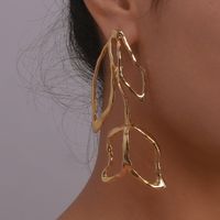 Fashion Accessories Alloy Hollow Flower Leaf Long Earrings main image 3