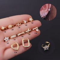 Ear Cartilage Rings & Studs Fashion Heart Copper Plating sku image 23