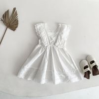 New Summer Girls Baby Princess One-piece White Lace Dress sku image 1