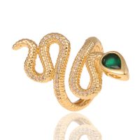 New Women's Snake Exaggerated Geometric Copper Tail Ring sku image 1