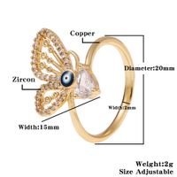 Fashion Enamel Drip Oil Evil Eye Retro Copper Tail Ring Wholesale sku image 11