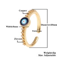 Fashion Enamel Drip Oil Evil Eye Retro Copper Tail Ring Wholesale sku image 4