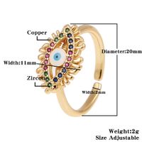 Fashion Enamel Drip Oil Evil Eye Retro Copper Tail Ring Wholesale sku image 10