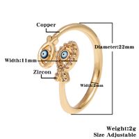 Fashion Enamel Drip Oil Evil Eye Retro Copper Tail Ring Wholesale sku image 6