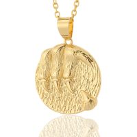Fashion Twelve Constellation Pendant Copper Plated 18k Gold Retro Necklace sku image 7