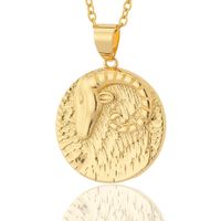 Fashion Twelve Constellation Pendant Copper Plated 18k Gold Retro Necklace sku image 12