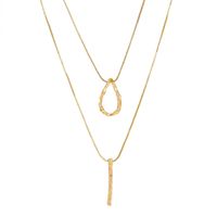 Double Layered Necklace Women's Water Drop Long Stick Pendent Necklace sku image 1