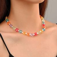 Fashion Colorful Resin Butterfly Bohemian Transparent Acrylic Beads Clavicle Chain sku image 1