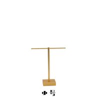 Square Base Metal Jewelry Stand T Shape Gold Earring Display Stand Counter Jewelry Display Stand Desk Jewelry Stand sku image 1
