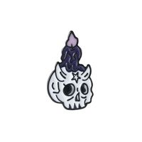 Skull Metal Halloween Magic Book New Magic Potion Anti-glare Brooch Wholesale sku image 1