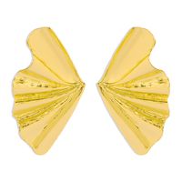 Fashion Jewelry Simple Alloy Maple Leaf Earrings Female Fan-shaped sku image 1