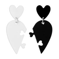 Fashion Jewelry Three-dimensional Asymmetric Heart-shaped Alloy Earrings sku image 1