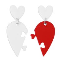 Fashion Jewelry Three-dimensional Asymmetric Heart-shaped Alloy Earrings sku image 2