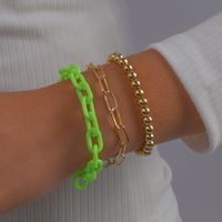 Fashion Acrylic Chain Beaded Stacked Bracelet sku image 4