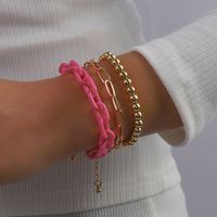 Fashion Acrylic Chain Beaded Stacked Bracelet sku image 3
