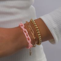 Fashion Acrylic Chain Beaded Stacked Bracelet sku image 6