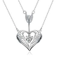 Fashion Arrow Piercing Heart Pendant Multilayer Necklace sku image 2