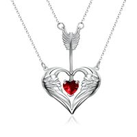 Fashion Arrow Piercing Heart Pendant Multilayer Necklace sku image 3